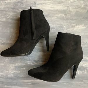 Black Suede Pump Booties